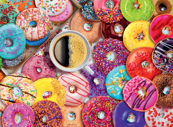 T75250 Coffee and Doughnuts 500pc puzzle.indd